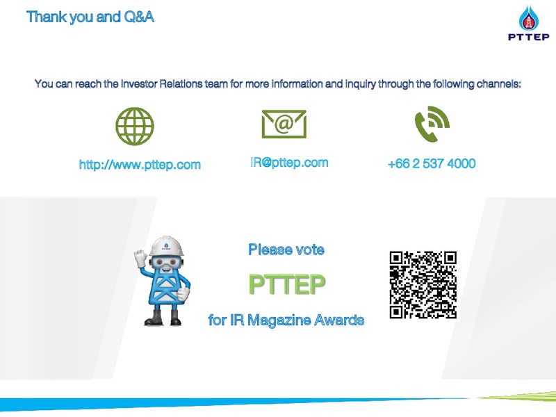 1Q 2018 Financial Results – PTTEP – slide 16
