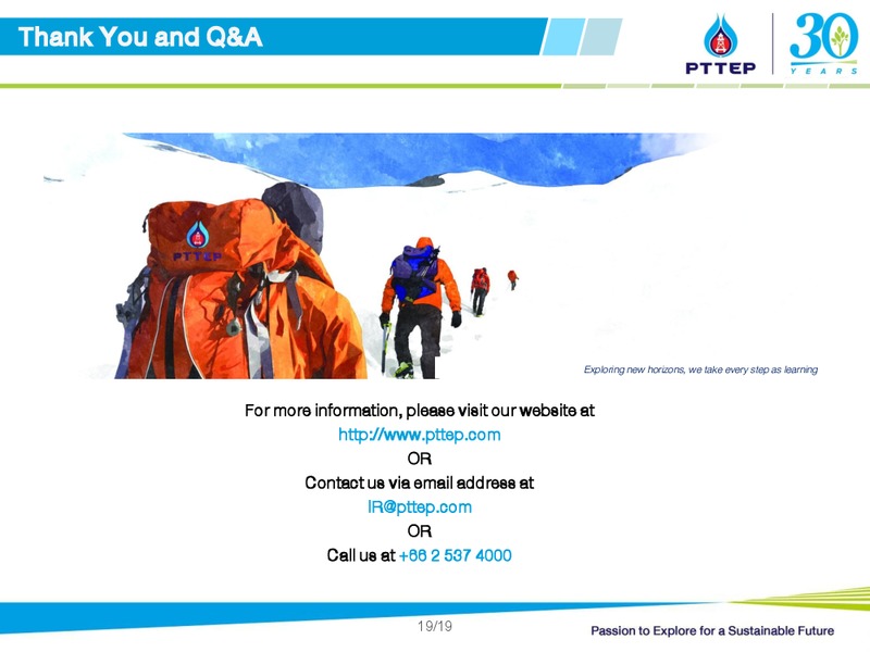 UBS LVMC Conference – PTTEP – slide 19