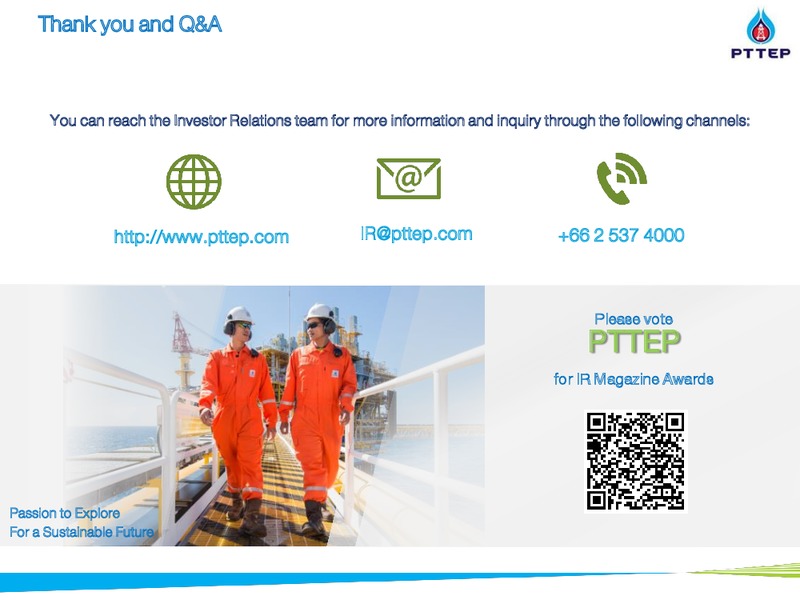 May 2018 Non Deal Roadshow Presentation – PTTEP – slide 20