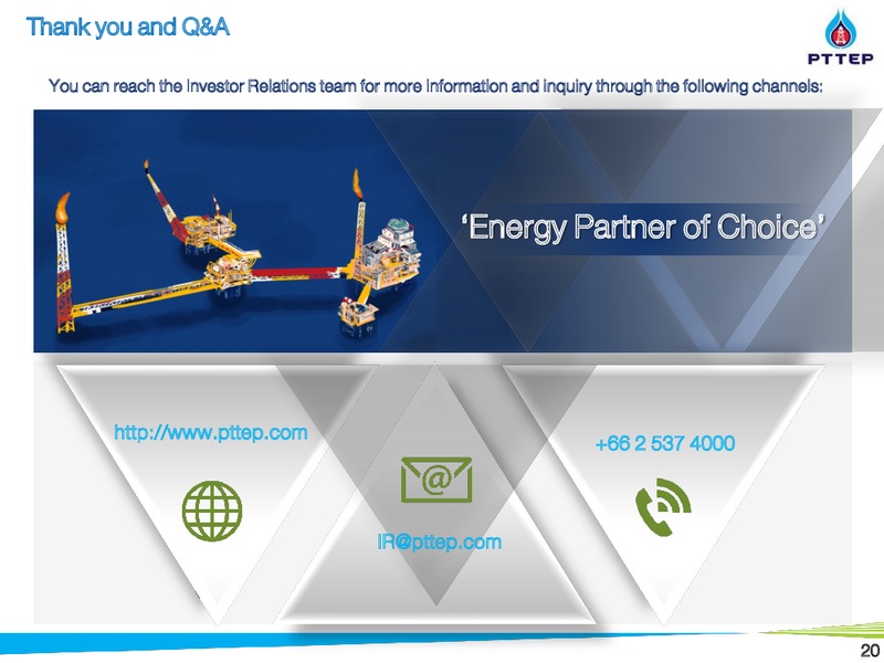 PTT Group Investor Day – PTTEP – slide 19