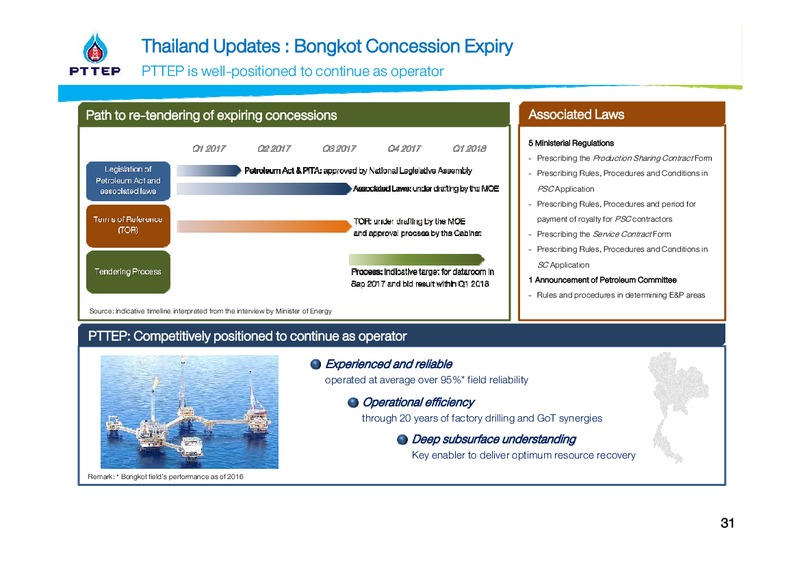 Thailand Focus 2017 – PTTEP – slide 31