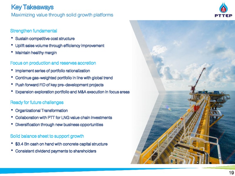 September 2018 Investor Presentation – PTTEP – slide 19