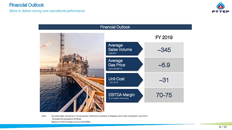 3Q 2019 Earnings Presentation – PTTEP – slide 8