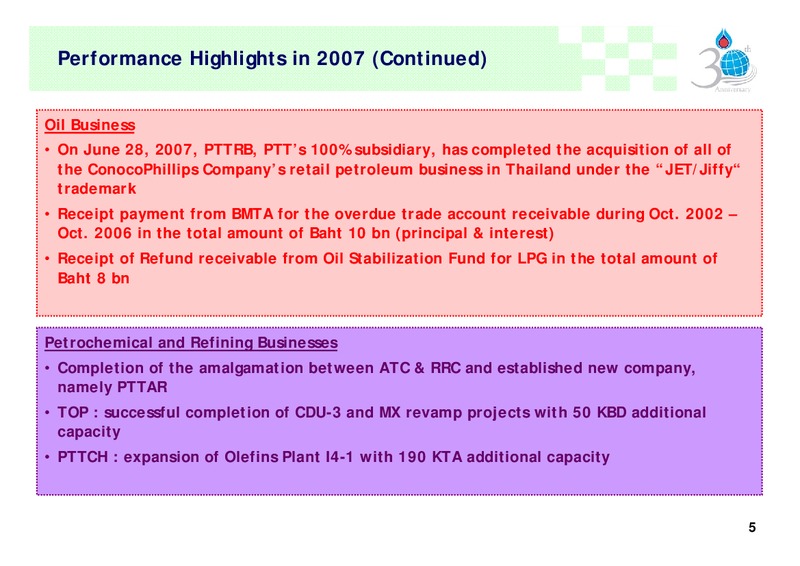 FEBRUARY 2007 INVESTOR PRESENTATION – PTTEP – slide 4
