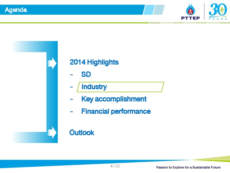 2014 Year end Opportunity Day – PTTEP – slide 4