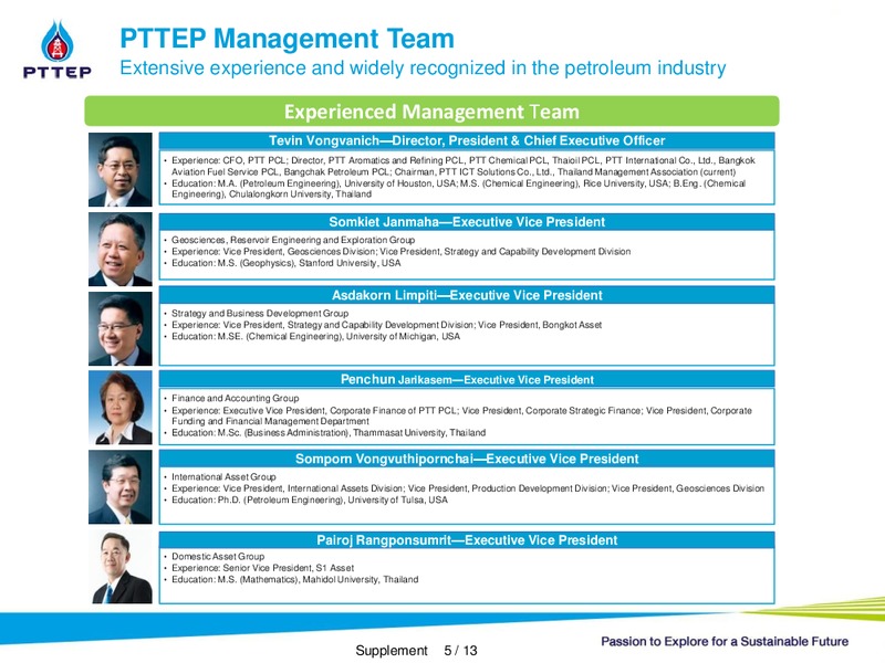 INVESTOR PRESENTATION – PTTEP – slide 31