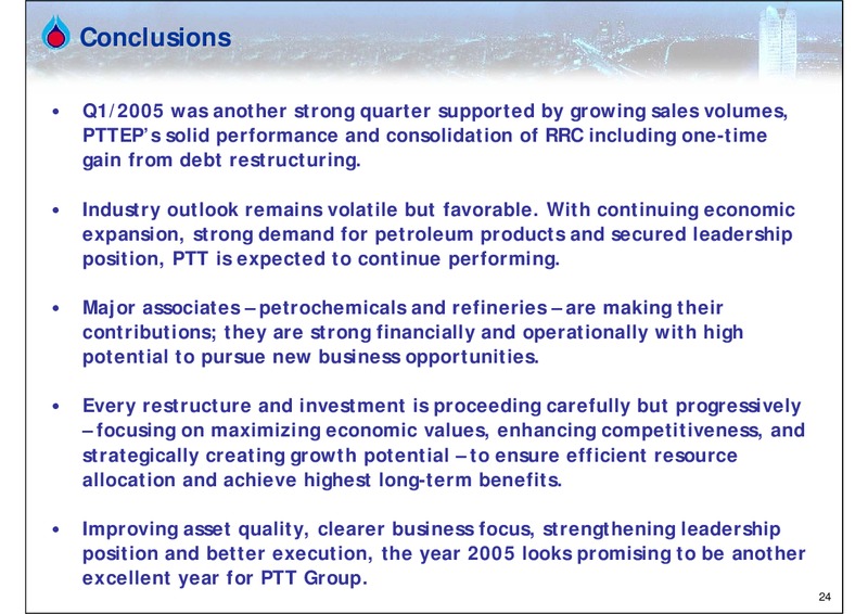 Q1 2005 EARNINGS CALL – PTTEP – slide 23