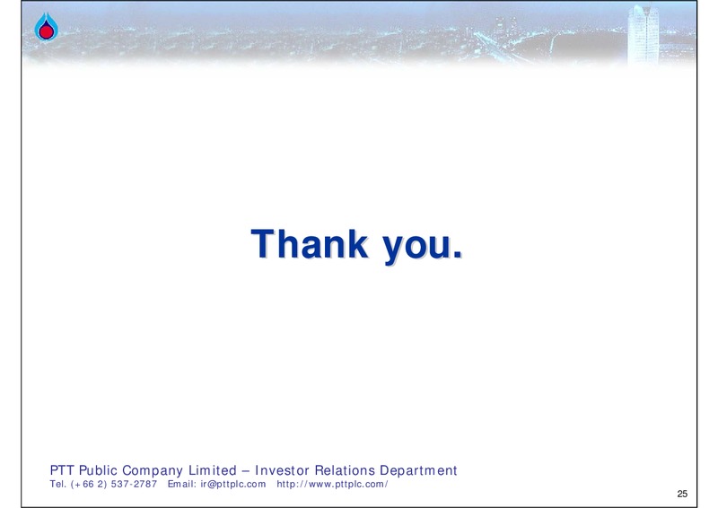 Q1 2005 EARNINGS CALL – PTTEP – slide 24