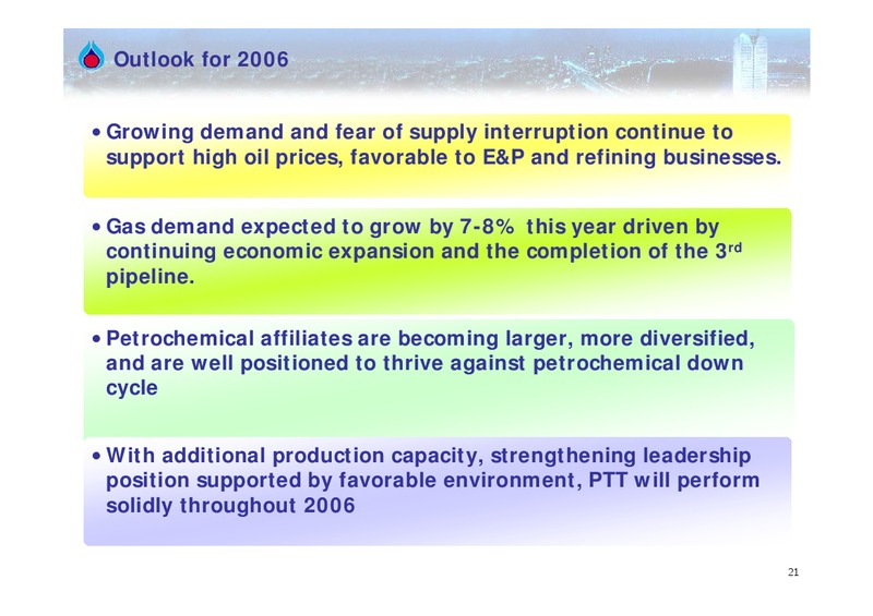 Q1 2006 RESULTS – PTTEP – slide 20