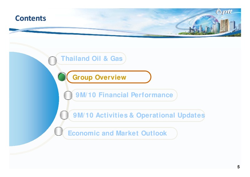 JANUARY 2011 INVESTOR UPDATE – PTT Public Company Limited – slide 4