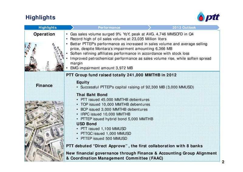 FULL YEAR 2012 ANALYST MEETING – PTT Public Company Limited – slide 3