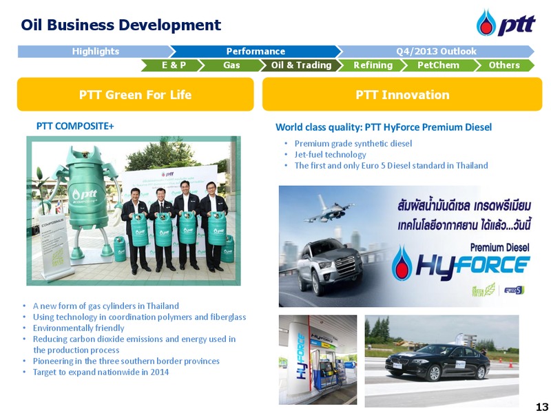 Q3 2013 REPORT – PTT Public Company Limited – slide 14