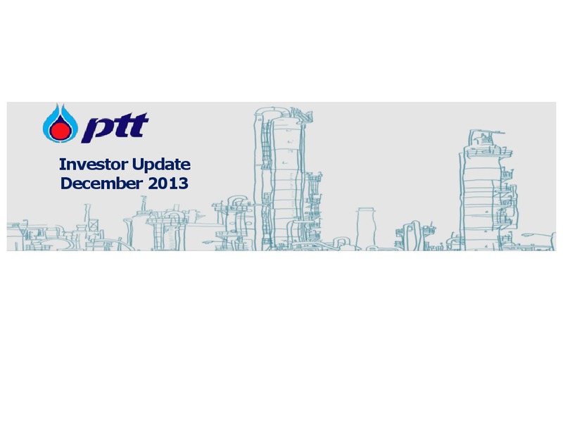 INVESTOR UPDATE – PTT Public Company Limited – slide 1
