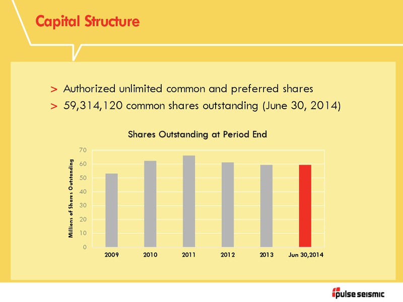 Q2 2014 Presentation – Pulse Seismic Inc. – slide 30