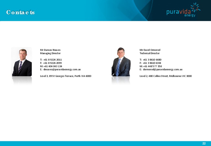 Investor Presentation – Pura Vida Energy Nl – slide 21