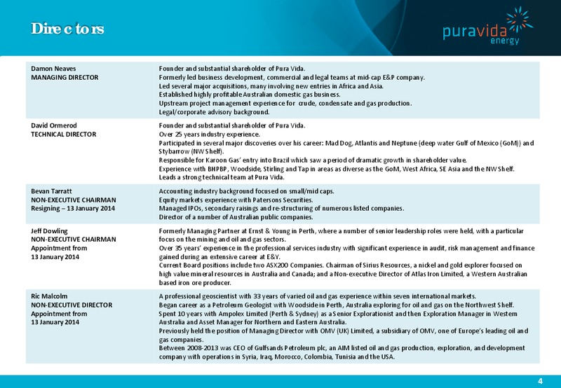 INVESTOR PRESENTATION – Pura Vida Energy Nl – slide 4