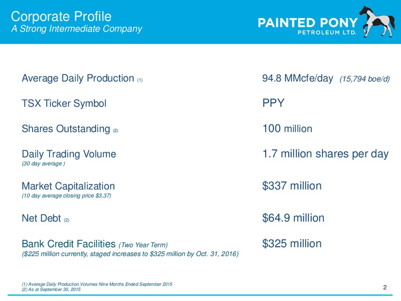 December 2015 Investor Presentation – Painted Pony Petroleum Ltd – slide 2