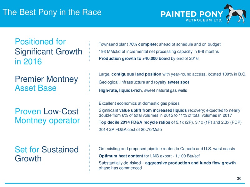 February 2016 Investor Update – Painted Pony Petroleum Ltd – slide 30