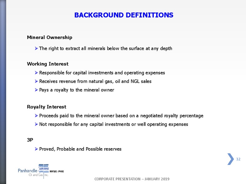 January 2019 Corporate Presentation – Panhandle Oil and Gas Inc. – slide 31