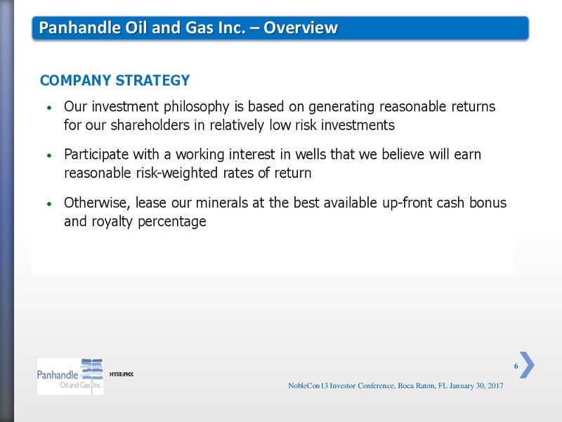 NobleCon 13 Noble Capital Markets – Panhandle Oil and Gas Inc. – slide 5