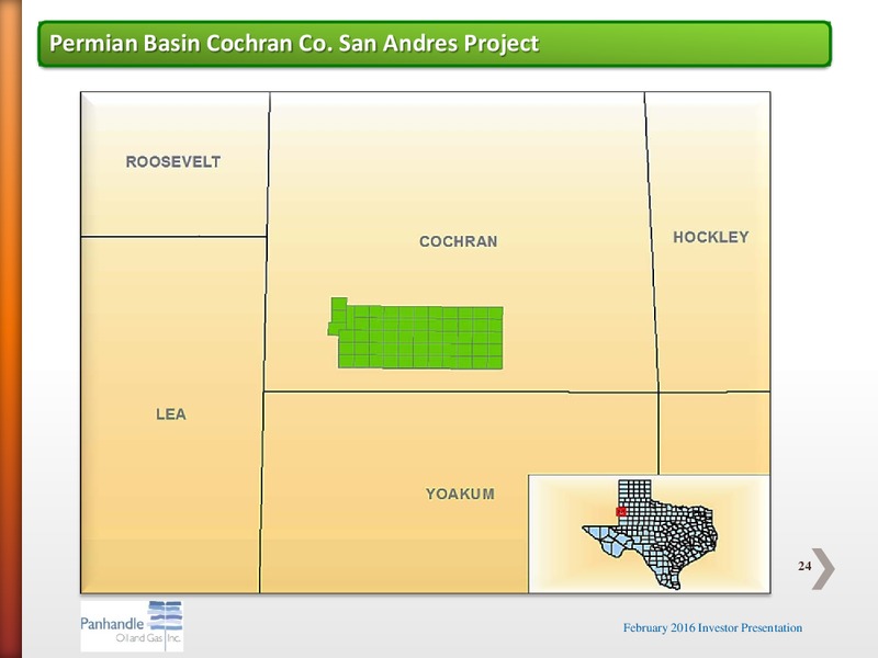 February 2016 Investor Presentation – Panhandle Oil and Gas Inc. – slide 23