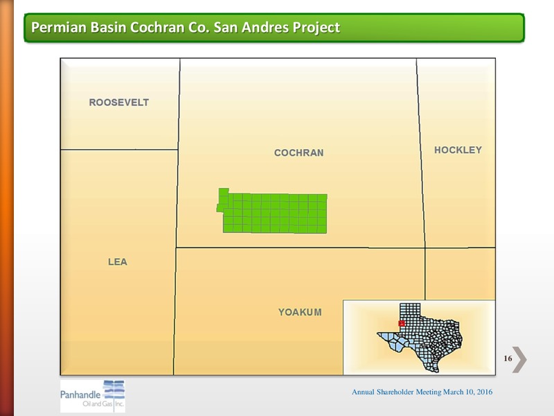 Annual Shareholder Meeting – Panhandle Oil and Gas Inc. – slide 15