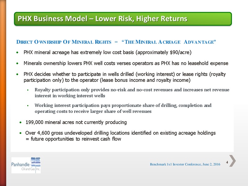 Benchmark One on One Investor Conference – Panhandle Oil and Gas Inc. – slide 3