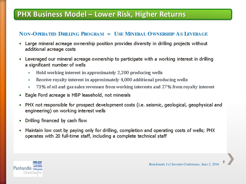 Benchmark One on One Investor Conference – Panhandle Oil and Gas Inc. – slide 4