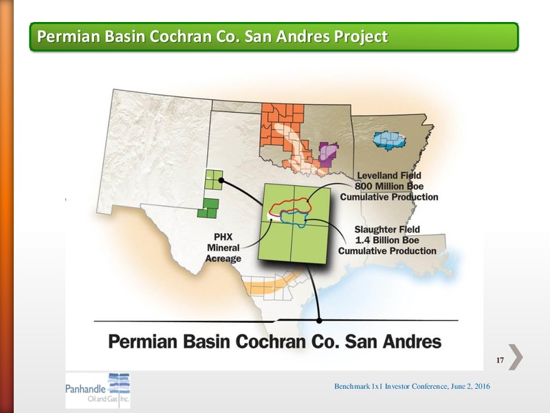Benchmark One on One Investor Conference – Panhandle Oil and Gas Inc. – slide 16