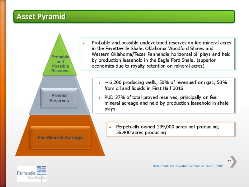 Benchmark One on One Investor Conference – Panhandle Oil and Gas Inc. – slide 26