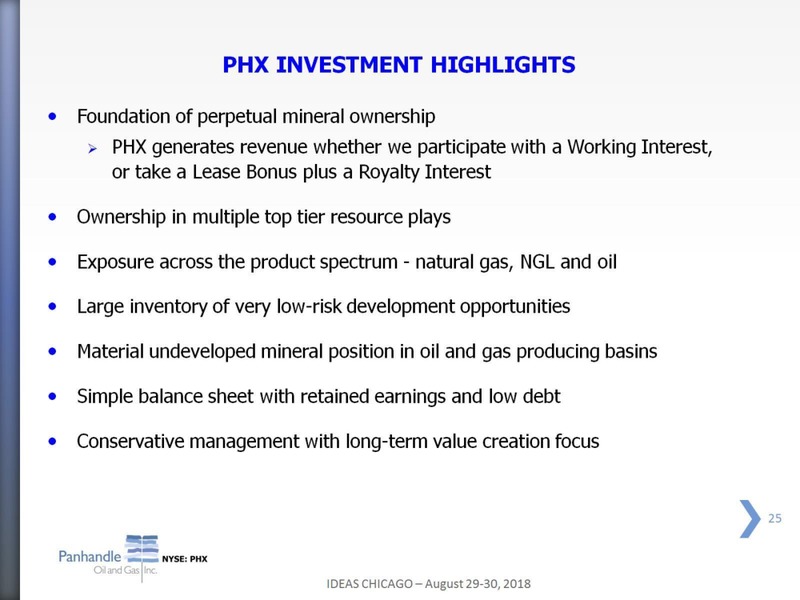 August 2018 Investor Presentation – Panhandle Oil and Gas Inc. – slide 24