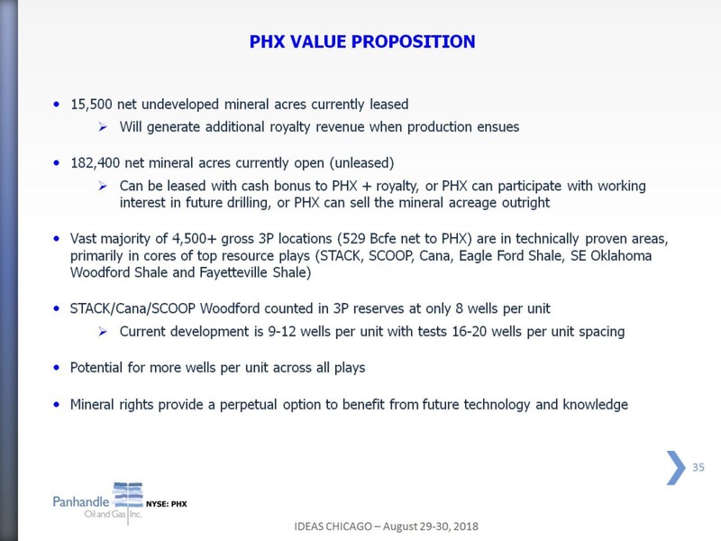 August 2018 Investor Presentation – Panhandle Oil and Gas Inc. – slide 34