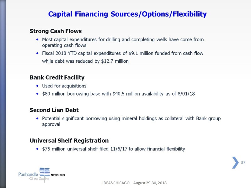 August 2018 Investor Presentation – Panhandle Oil and Gas Inc. – slide 36