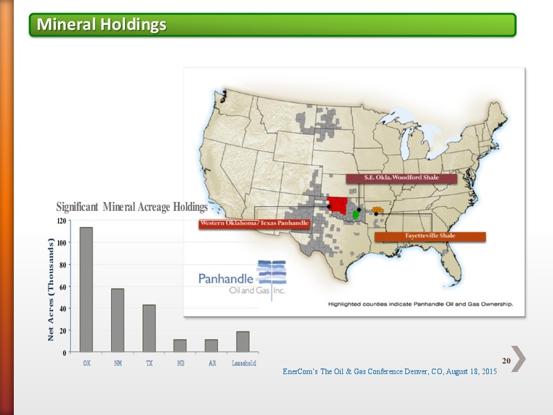 EnerCom The Oil and Gas Conference 2015 – Panhandle Oil and Gas Inc. – slide 19