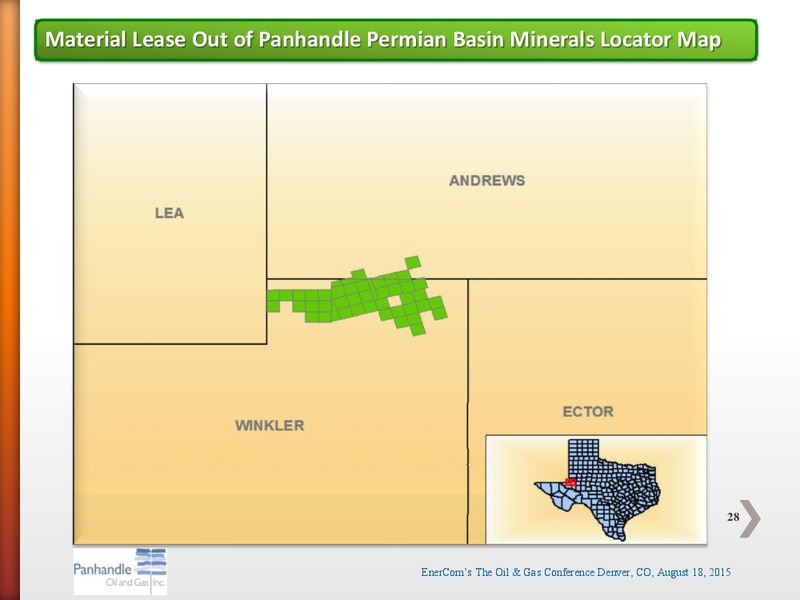 EnerCom The Oil and Gas Conference 2015 – Panhandle Oil and Gas Inc. – slide 27