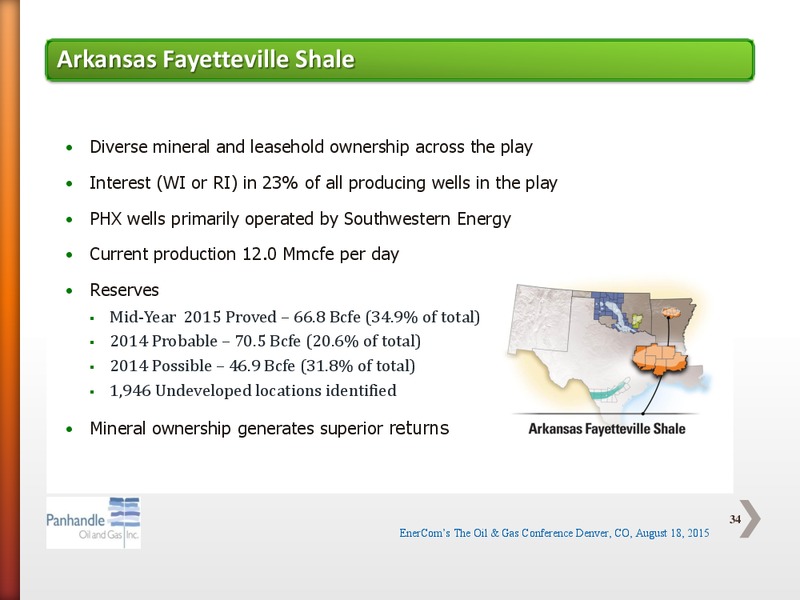 EnerCom The Oil and Gas Conference 2015 – Panhandle Oil and Gas Inc. – slide 33