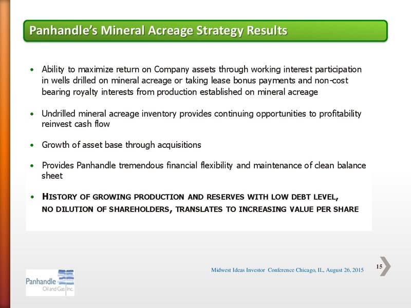 Midwest IDEAS Investor Conference 2015 – Panhandle Oil and Gas Inc. – slide 14