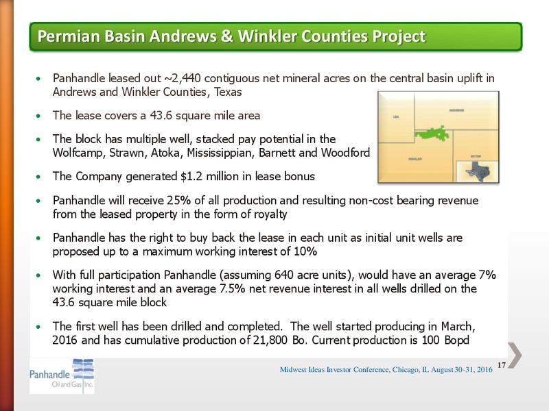 Midwest Ideas Investor Conference – Panhandle Oil and Gas Inc. – slide 16
