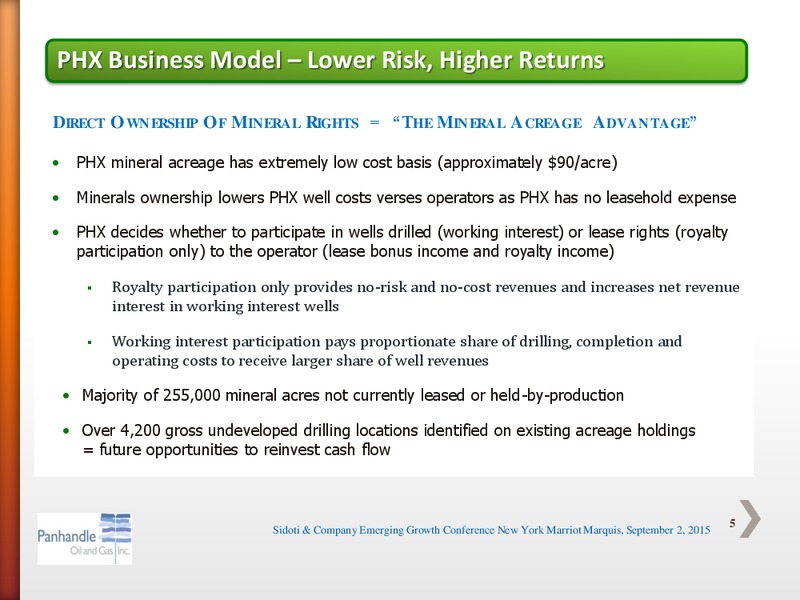Sidoti and Company LLC Emerging Growth Conference – Panhandle Oil and Gas Inc. – slide 4