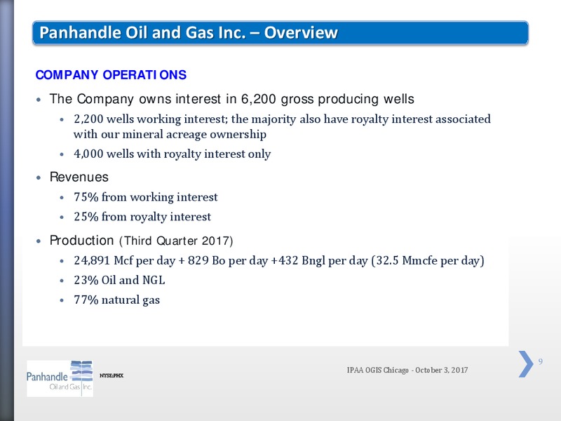 OGIS Chicago 2017 IPAA Oil and Gas Investor Conference – Panhandle Oil and Gas Inc. – slide 8