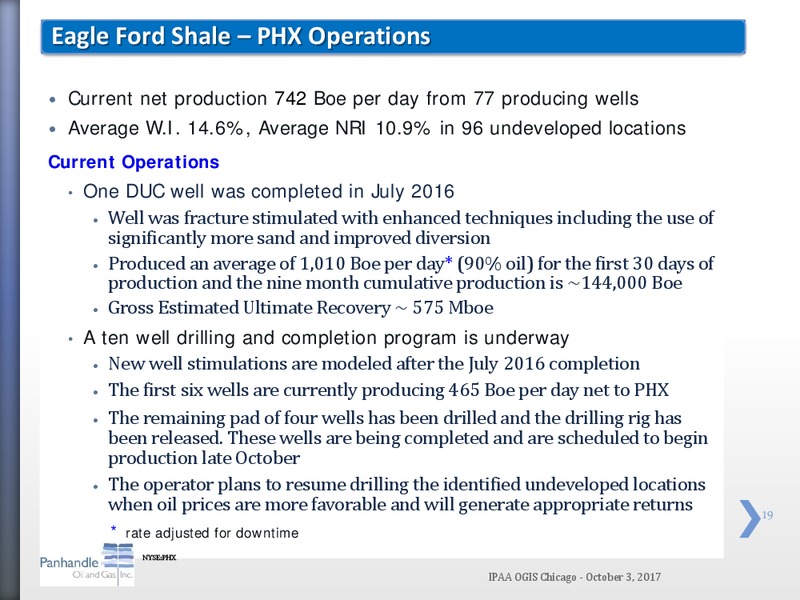 OGIS Chicago 2017 IPAA Oil and Gas Investor Conference – Panhandle Oil and Gas Inc. – slide 18