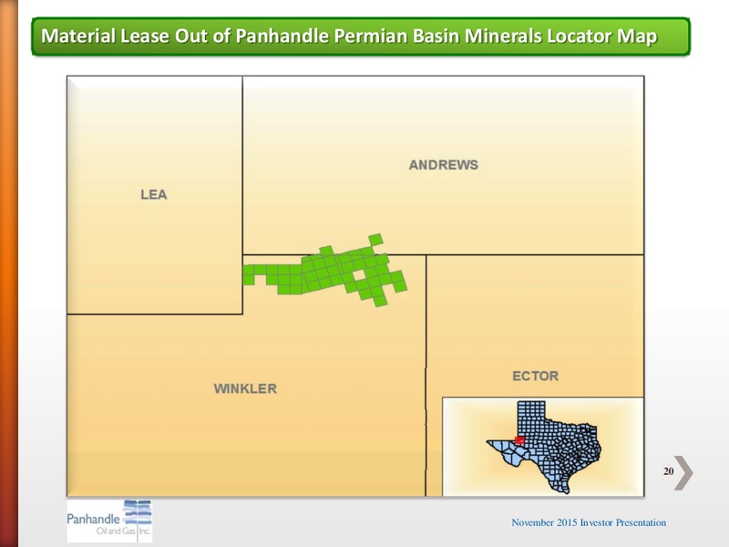 November Investor Presentation – Panhandle Oil and Gas Inc. – slide 19