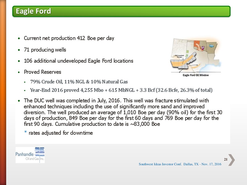 Southwest IDEAS Investor Conference – Panhandle Oil and Gas Inc. – slide 20