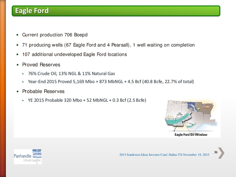 Southwest Ideas Investor Conference – Panhandle Oil and Gas Inc. – slide 29