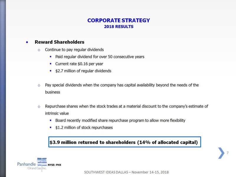 Southwest IDEAS Investor Conference – Panhandle Oil and Gas Inc. – slide 6