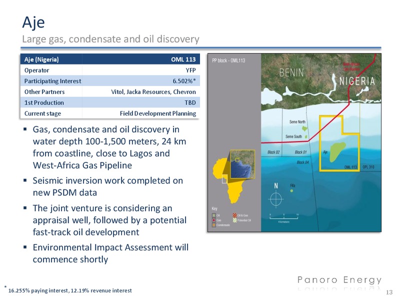 Q4 2012 FINANCIALS – Panoro Energy Asa – slide 13