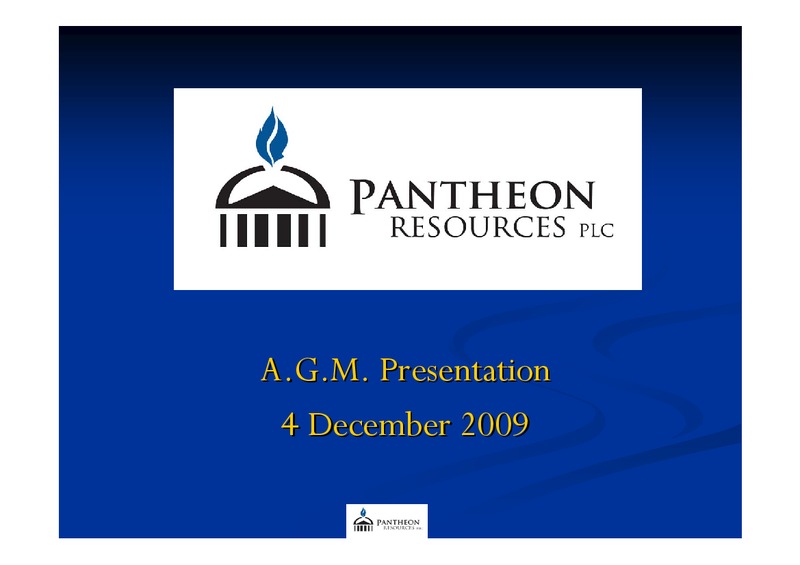 AGM PRESENTATION – Pantheon Resources – slide 1