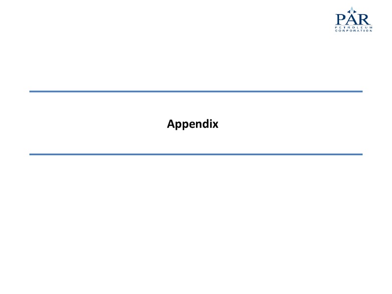 August 2015 Investor Presentation – Par Petroleum Corporation – slide 15