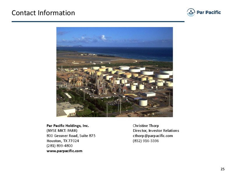 December 2015 Investor Presentation – Par Petroleum Corporation – slide 24