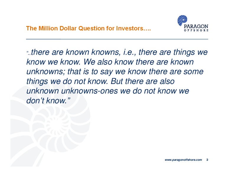 Pareto Securities Oil and Offshore Conference – Paragon Offshore Plc – slide 2